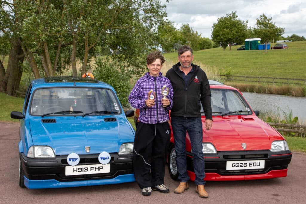 Young classic car enthusiast at the National Mini and Metro Show
