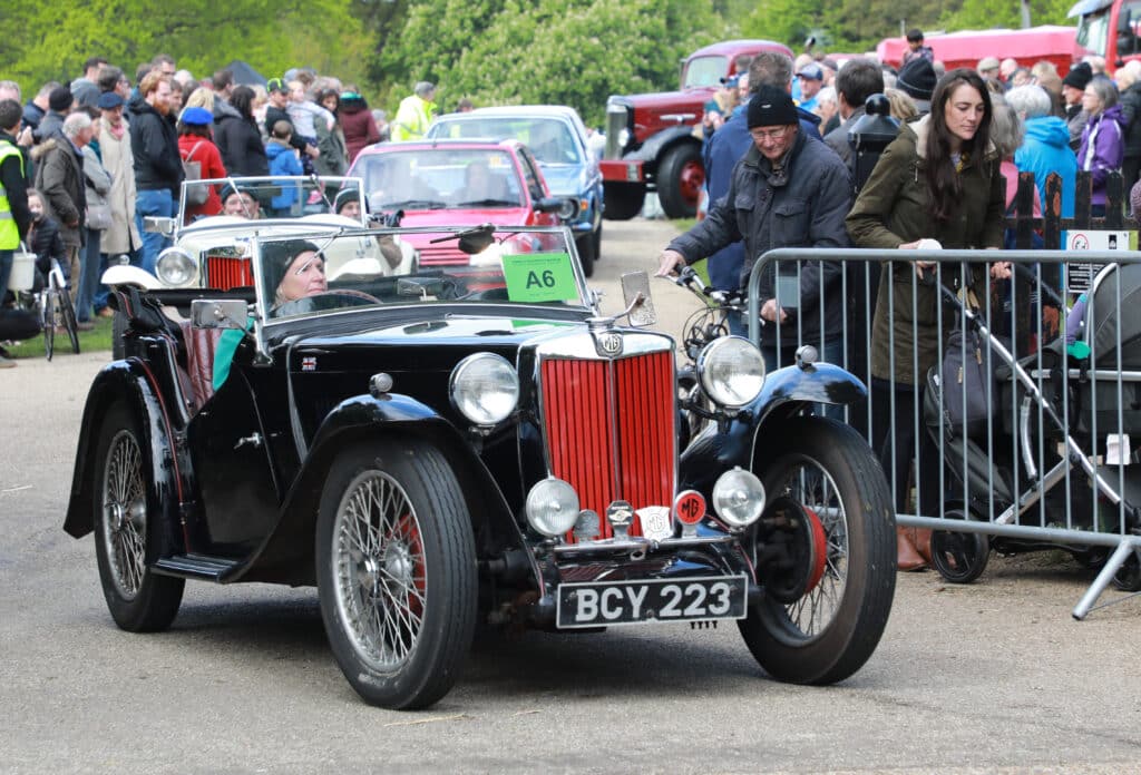 Black MG TA, classic sports car