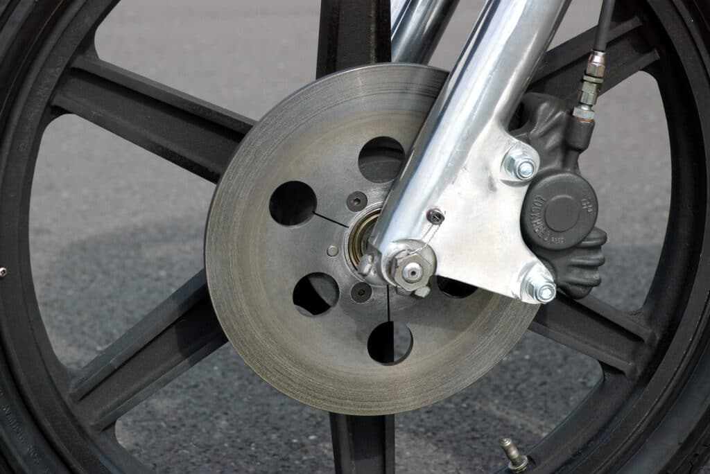 Close up of wheel on Arter Matchless G50